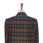 Mens Blazer Plaid Check Multicolor Wool Formal Jacket Wedding Sport Coat 46R