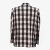 Mens Blazer Plaid Black Ivory Orange Wool Formal Jacket Wedding Sport Coat 46R