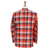 Mens Blazer Plaid Check Orange Blue Gray Formal Jacket Wedding Sport Coat 42R