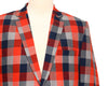 Mens Blazer Plaid Check Orange Blue Gray Formal Jacket Wedding Sport Coat 42R
