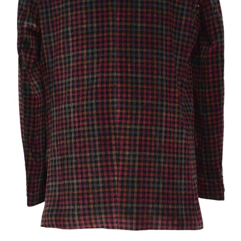 Mens Blazer Plaid Corduroy Red Green Formal Party Jacket Wedding Sport Coat 42R