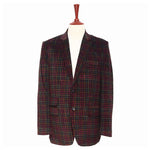 Mens Blazer Plaid Corduroy Red Green Formal Party Jacket Wedding Sport Coat 42R
