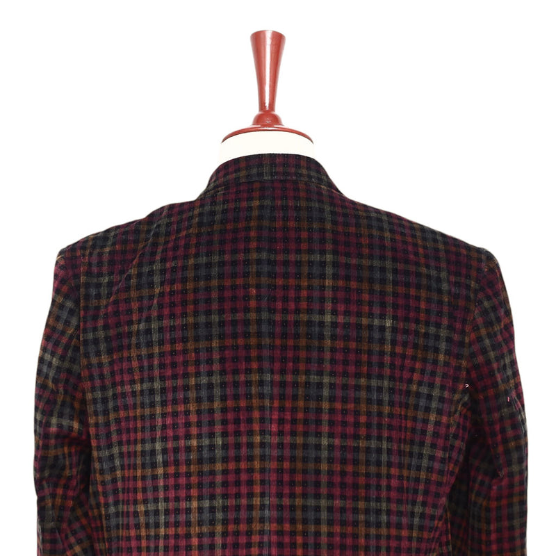 Mens Blazer Plaid Corduroy Red Green Formal Party Jacket Wedding Sport Coat 42R