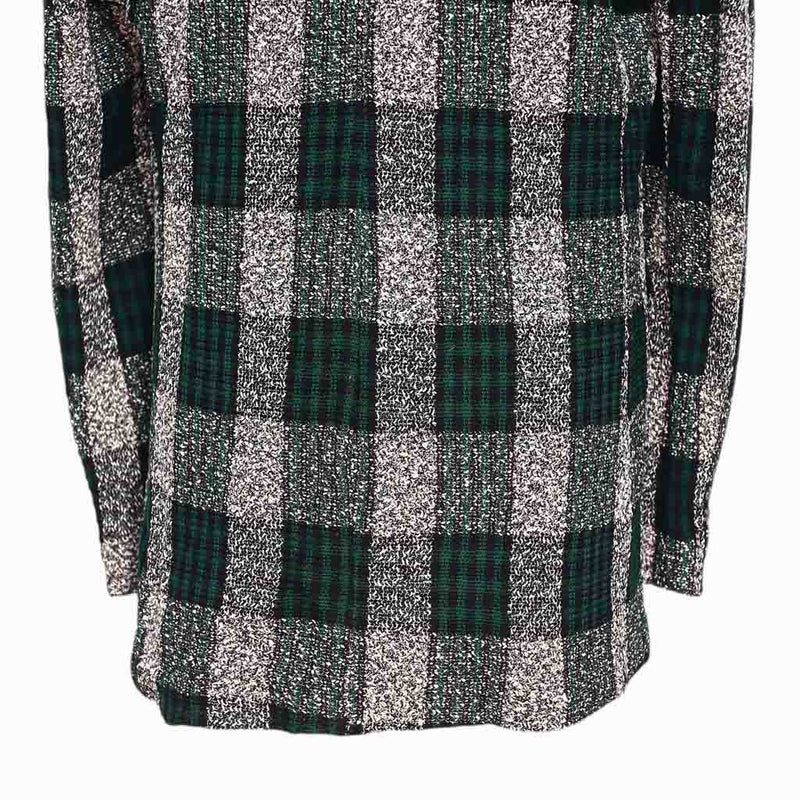 Mens Blazer Plaid Green Black White Dress Formal Jacket Wedding Sport Coat 42R
