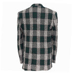 Mens Blazer Plaid Green Black White Dress Formal Jacket Wedding Sport Coat 42R