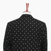 Mens Blazer Black Gray Polka Dot Embroidered Dress Formal Jacket Sport Coat 42R