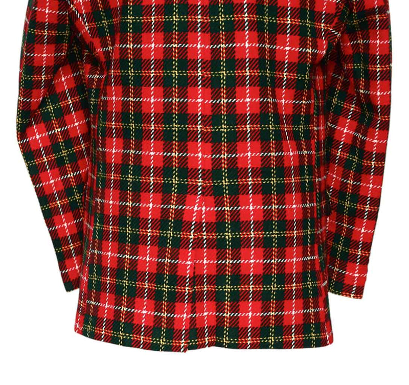 Mens Blazer Tartan Plaid Red Green 100% Wool Christmas Jacket Sport Coat 42R