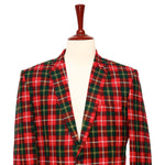 Mens Blazer Tartan Plaid Red Green 100% Wool Christmas Jacket Sport Coat 42R