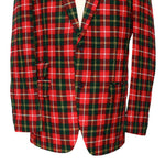 Mens Blazer Tartan Plaid Red Green 100% Wool Christmas Jacket Sport Coat 42R