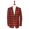 Mens Blazer Tartan Plaid Red Green 100% Wool Christmas Jacket Sport Coat 42R