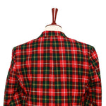 Mens Blazer Tartan Plaid Red Green 100% Wool Christmas Jacket Sport Coat 42R