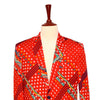 Mens Blazer Red Abstract Luxury Dress Formal Suit Jacket Wedding Sport Coat 42R