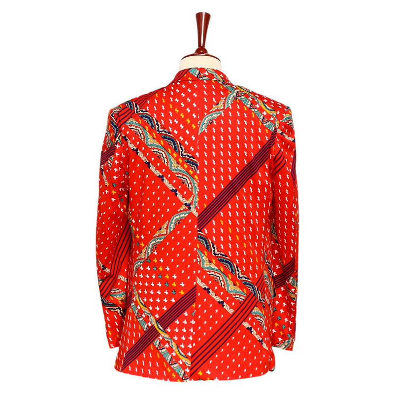 Mens Blazer Red Abstract Luxury Dress Formal Suit Jacket Wedding Sport Coat 42R