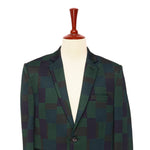Mens Blazer Green Purple Geometric Abstract Dress Formal Jacket Sport Coat 42R