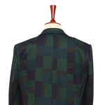 Mens Blazer Green Purple Geometric Abstract Dress Formal Jacket Sport Coat 42R