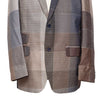 Mens Blazer Color Block Patchwork Beige Brown Party Jacket Wedding Sport Coat 42R