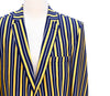 Mens Blazer Yellow Blue Striped Formal Party Jacket Wedding Sport Coat 42R