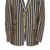 Mens Blazer Yellow Blue Striped Formal Party Jacket Wedding Sport Coat 42R