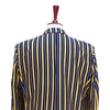 Mens Blazer Yellow Blue Striped Formal Party Jacket Wedding Sport Coat 42R