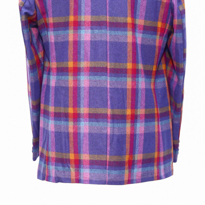 Mens Blazer Purple Pink Orange Plaid Wool Formal Party Jacket Wedding Sport Coat 42R
