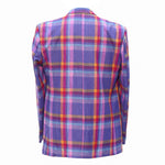 Mens Blazer Purple Pink Orange Plaid Wool Formal Party Jacket Wedding Sport Coat 42R