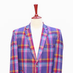 Mens Blazer Purple Pink Orange Plaid Wool Formal Party Jacket Wedding Sport Coat 42R