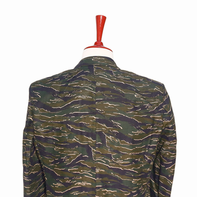Mens Blazer Green Camouflage Cotton Formal Party Jacket Camo Sport Coat 42R