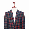 Mens Blazer Blue Red Tartan Plaid Wool Formal Party Jacket Wedding Sport Coat 46R
