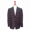 Mens Blazer Blue Red Tartan Plaid Wool Formal Party Jacket Wedding Sport Coat 46R