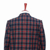 Mens Blazer Blue Red Tartan Plaid Wool Formal Party Jacket Wedding Sport Coat 46R