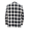 Mens Blazer Black White Plaid Cotton Formal Party Jacket Wedding Sport Coat 46R