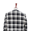 Mens Blazer Black White Plaid Cotton Formal Party Jacket Wedding Sport Coat 46R