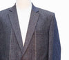 Mens Blazer Blue Bold Striped Wool 2 Button Dress Formal Suit Jacket Wedding Sport Coat 46R