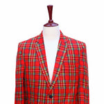 Mens Blazer Red Green Blue Tartan Plaid Wool Formal Party Jacket Christmas Sport Coat 42R