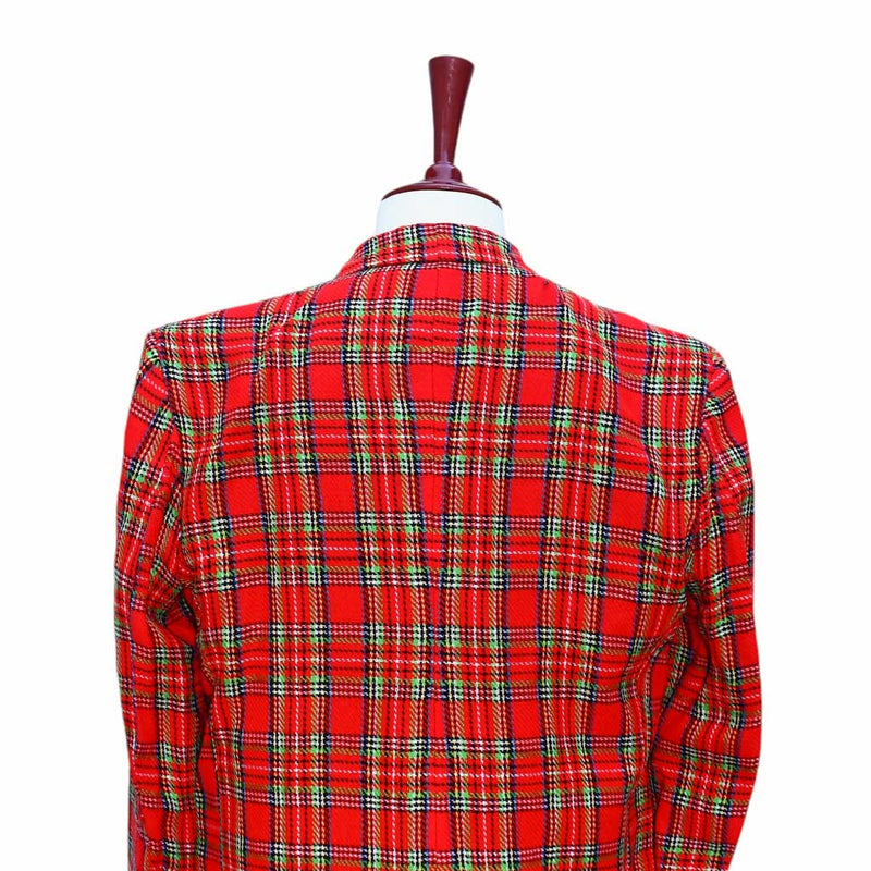 Mens Blazer Red Green Blue Tartan Plaid Wool Formal Party Jacket Christmas Sport Coat 42R
