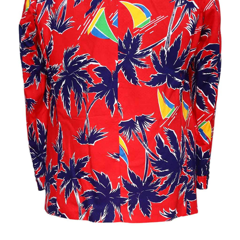 Mens Blazer Red Blue Hawaiian Beach Formal Party Jacket Wedding Sport Coat 42R