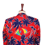 Mens Blazer Red Blue Hawaiian Beach Formal Party Jacket Wedding Sport Coat 42R