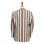 Mens Blazer Green Red White Striped Cotton Formal Party Jacket Christmas Sport Coat 42R