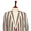 Mens Blazer Green Red White Striped Cotton Formal Party Jacket Christmas Sport Coat 42R