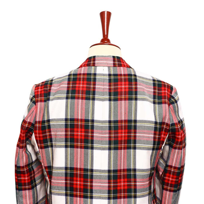 Mens Blazer Red White Green Tartan Plaid Wool Formal Party Jacket Wedding Sport Coat 42R