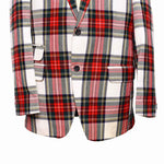 Mens Blazer Red White Green Tartan Plaid Wool Formal Party Jacket Wedding Sport Coat 42R