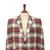 Mens Blazer White Red Tartan Plaid Wool 2 Button Dress Formal Suit Jacket Wedding Sport Coat 44R