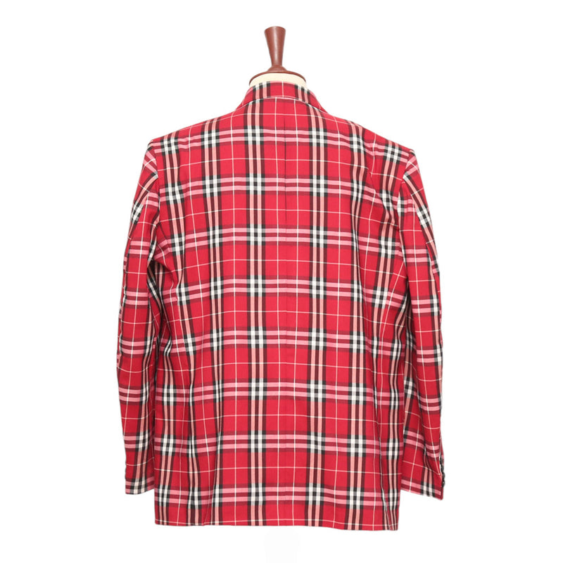 Mens Blazer Red Black White Plaid Check Wool 2 Button Dress Formal Suit Jacket Sport Coat 46R Mens Blazer Red Black White Plaid Check Wool 2 Button Dress Formal Suit Jacket Sport Coat 46R