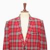 Mens Blazer Red Black White Plaid Check Wool 2 Button Dress Formal Suit Jacket Sport Coat 46R
