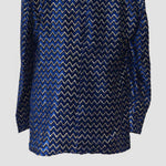 Mens Blazer Blue Gold Velvet Chevron Print Formal Party Jacket Wedding Sport Coat 42R
