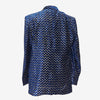 Mens Blazer Blue Gold Velvet Chevron Print Formal Party Jacket Wedding Sport Coat 42R