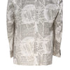 Mens Blazer Ivory Newpaper Print Cotton Formal Party Jacket Wedding Sport Coat 42R