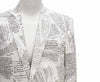 Mens Blazer Ivory Newpaper Print Cotton Formal Party Jacket Wedding Sport Coat 42R