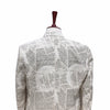 Mens Blazer Ivory Newpaper Print Cotton Formal Party Jacket Wedding Sport Coat 42R
