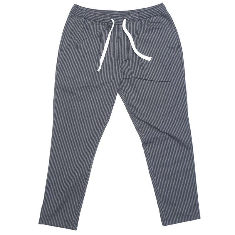 Mens Pants Joggers Gray Striped Seersucker Drawstring Loose Harem Casual Medium